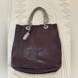 Cynthia Rowley brown leather bag with snake skin straps